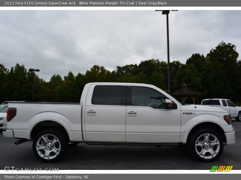 White Platinum Metallic Tri-Coat / Steel Gray/Black 2011 Ford F150 Limited SuperCrew 4x4