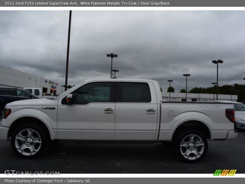 White Platinum Metallic Tri-Coat / Steel Gray/Black 2011 Ford F150 Limited SuperCrew 4x4