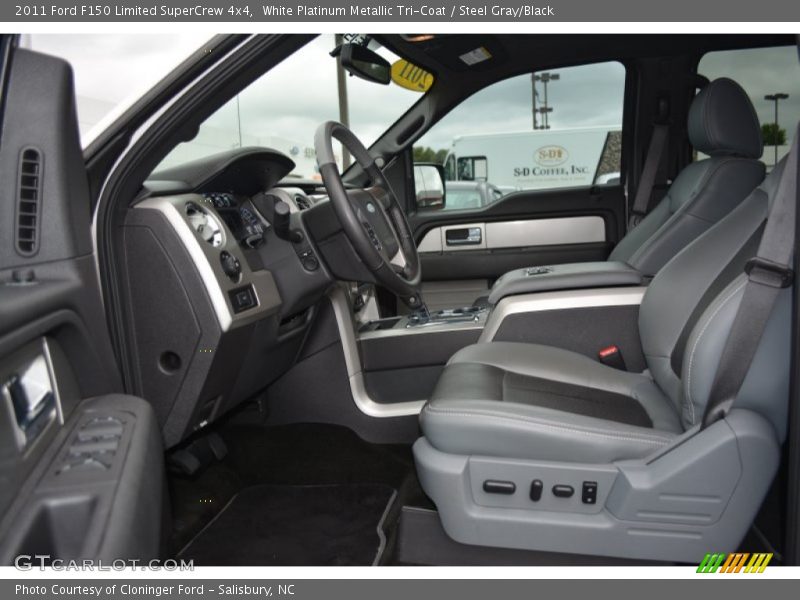 White Platinum Metallic Tri-Coat / Steel Gray/Black 2011 Ford F150 Limited SuperCrew 4x4