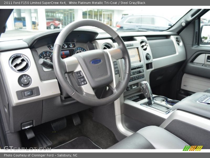 White Platinum Metallic Tri-Coat / Steel Gray/Black 2011 Ford F150 Limited SuperCrew 4x4