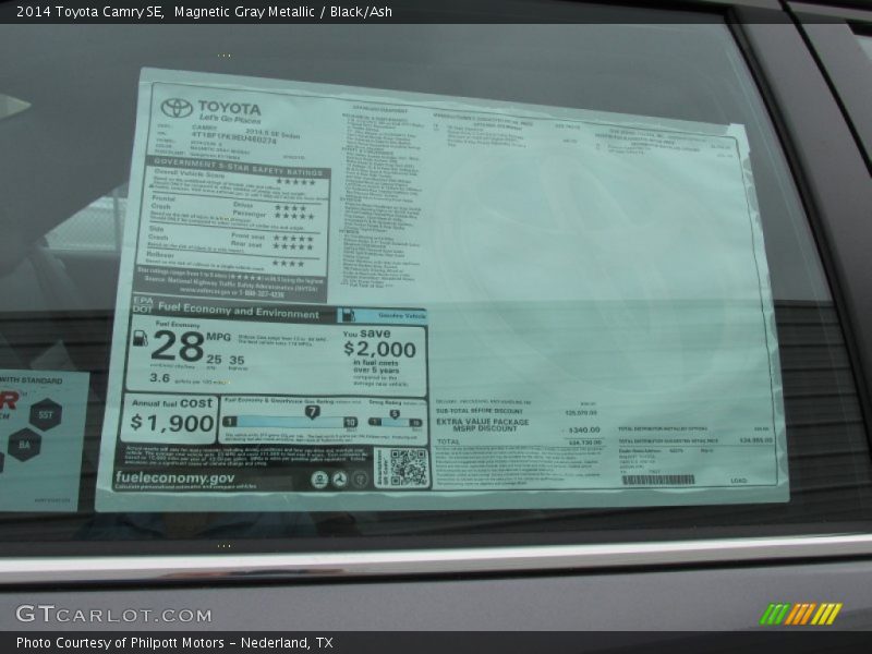 Magnetic Gray Metallic / Black/Ash 2014 Toyota Camry SE