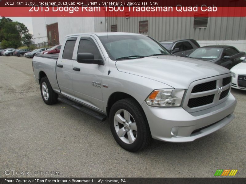 Bright Silver Metallic / Black/Diesel Gray 2013 Ram 1500 Tradesman Quad Cab 4x4