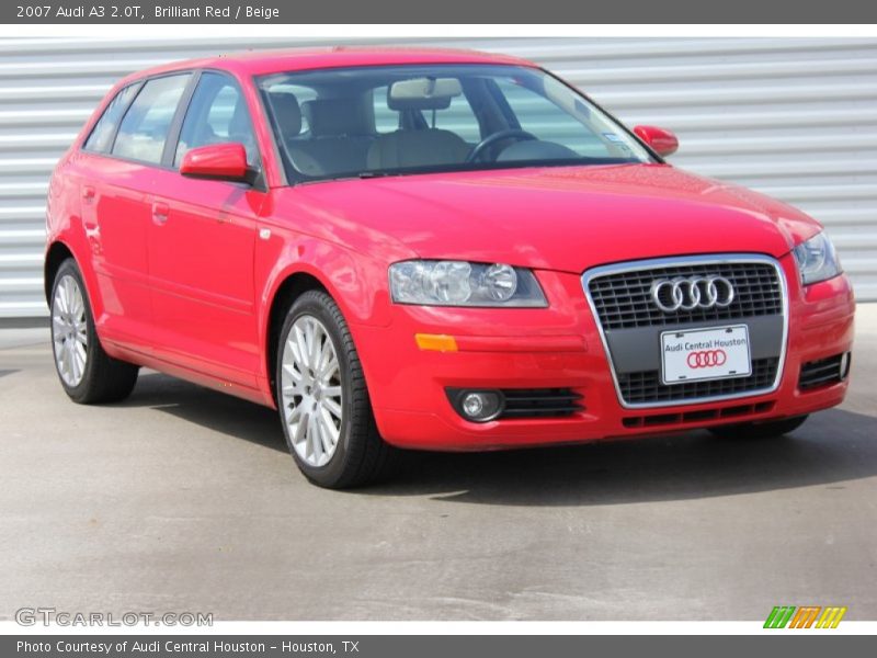 Brilliant Red / Beige 2007 Audi A3 2.0T