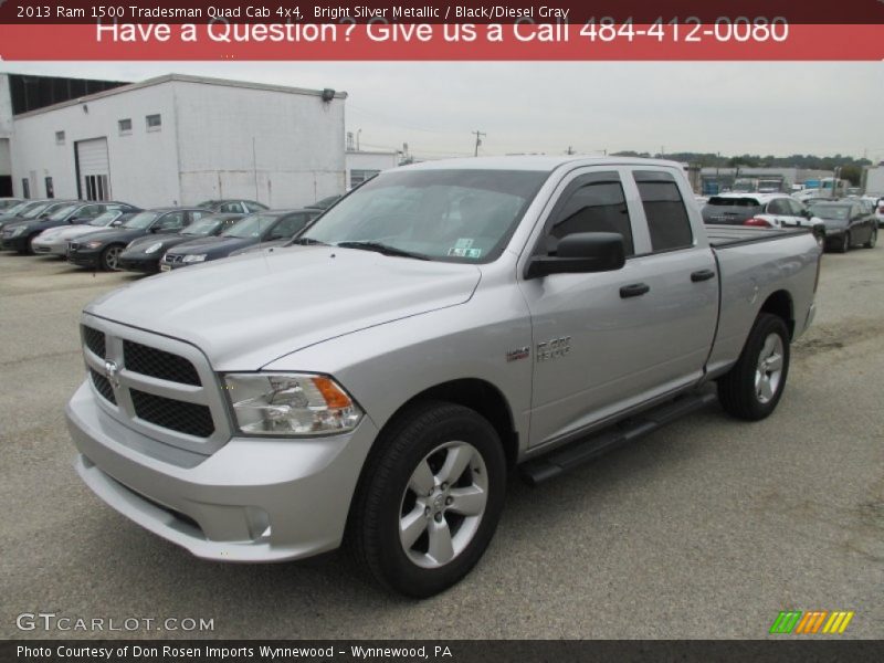 Bright Silver Metallic / Black/Diesel Gray 2013 Ram 1500 Tradesman Quad Cab 4x4