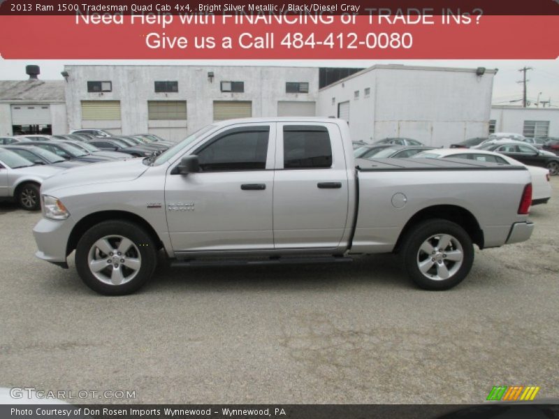 Bright Silver Metallic / Black/Diesel Gray 2013 Ram 1500 Tradesman Quad Cab 4x4