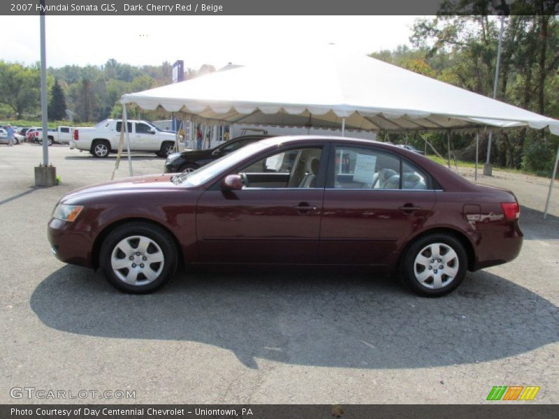 Dark Cherry Red / Beige 2007 Hyundai Sonata GLS