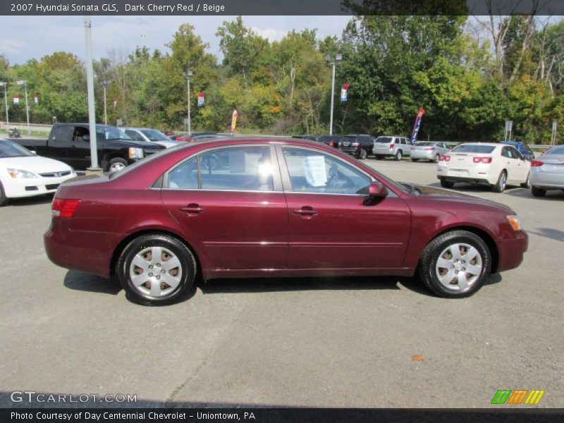 Dark Cherry Red / Beige 2007 Hyundai Sonata GLS