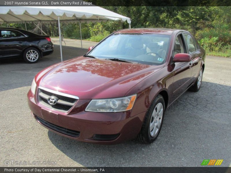 Dark Cherry Red / Beige 2007 Hyundai Sonata GLS