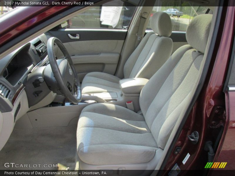 Dark Cherry Red / Beige 2007 Hyundai Sonata GLS