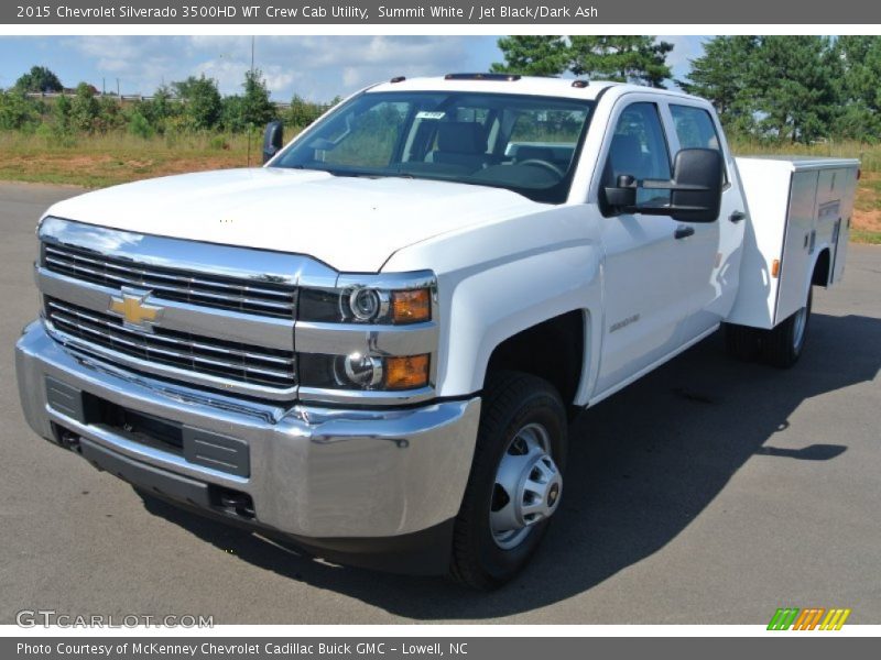 Summit White / Jet Black/Dark Ash 2015 Chevrolet Silverado 3500HD WT Crew Cab Utility