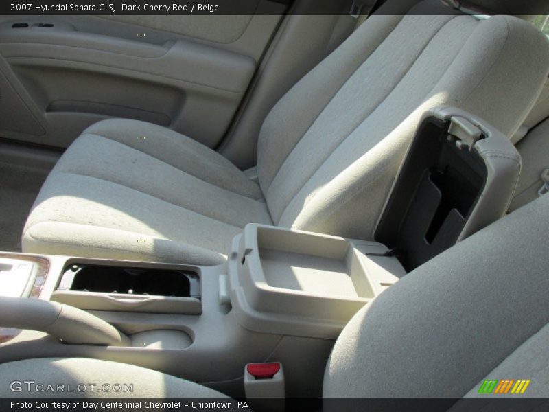 Dark Cherry Red / Beige 2007 Hyundai Sonata GLS