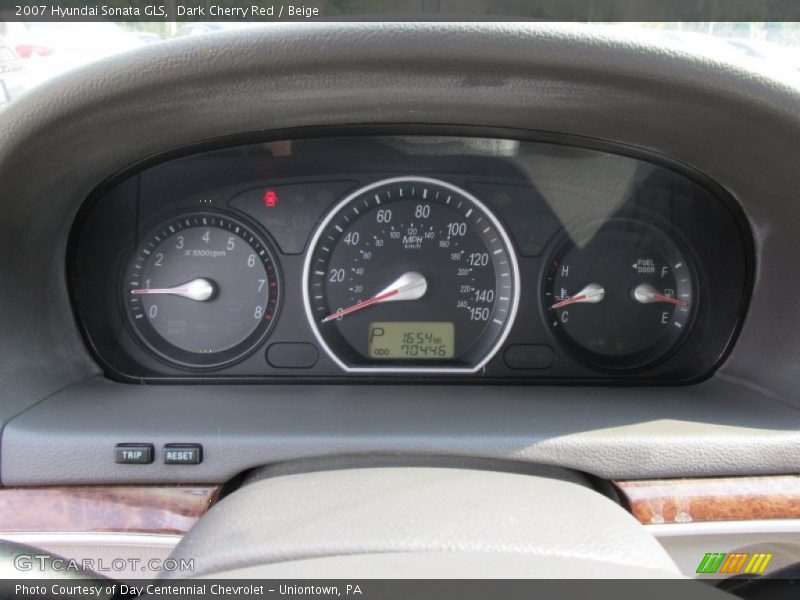 Dark Cherry Red / Beige 2007 Hyundai Sonata GLS