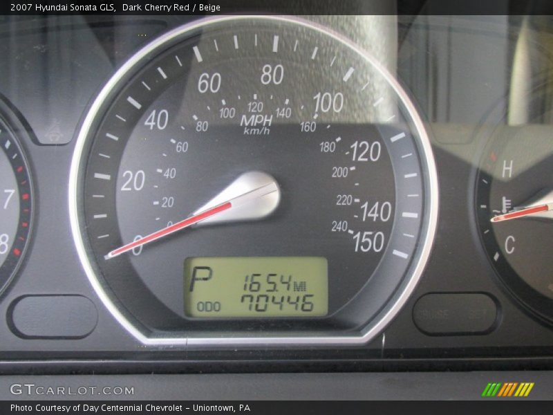 Dark Cherry Red / Beige 2007 Hyundai Sonata GLS