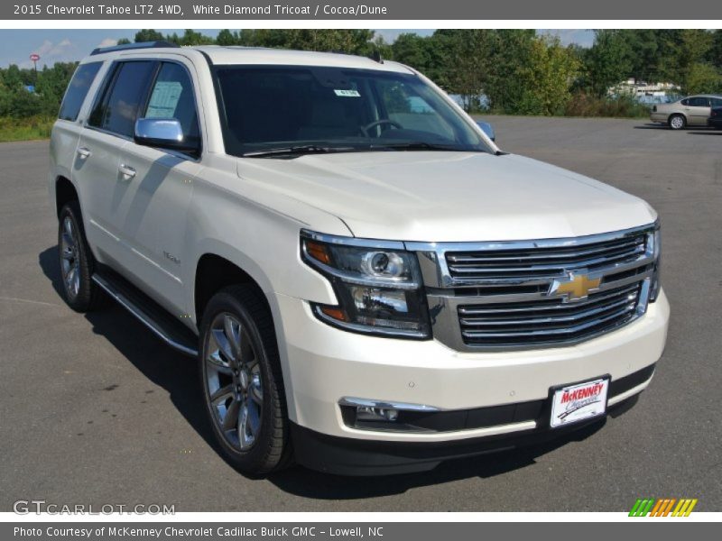 White Diamond Tricoat / Cocoa/Dune 2015 Chevrolet Tahoe LTZ 4WD