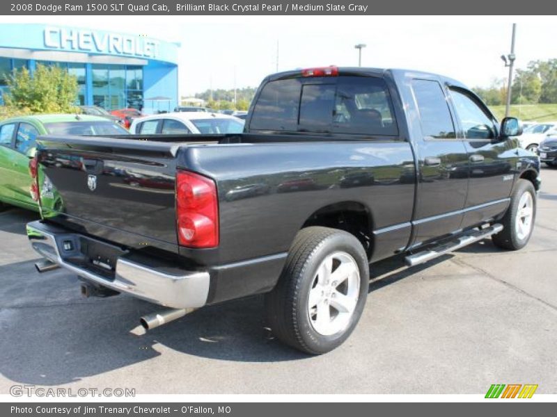 Brilliant Black Crystal Pearl / Medium Slate Gray 2008 Dodge Ram 1500 SLT Quad Cab