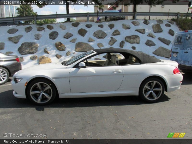 Alpine White / Cream Beige 2010 BMW 6 Series 650i Convertible