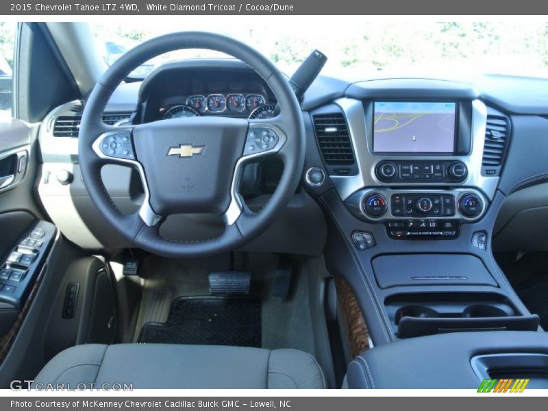 White Diamond Tricoat / Cocoa/Dune 2015 Chevrolet Tahoe LTZ 4WD