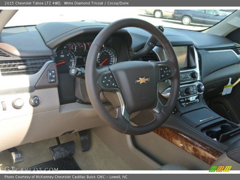 White Diamond Tricoat / Cocoa/Dune 2015 Chevrolet Tahoe LTZ 4WD