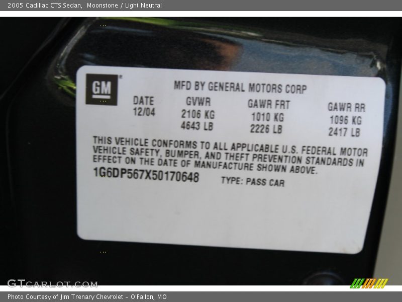 Moonstone / Light Neutral 2005 Cadillac CTS Sedan