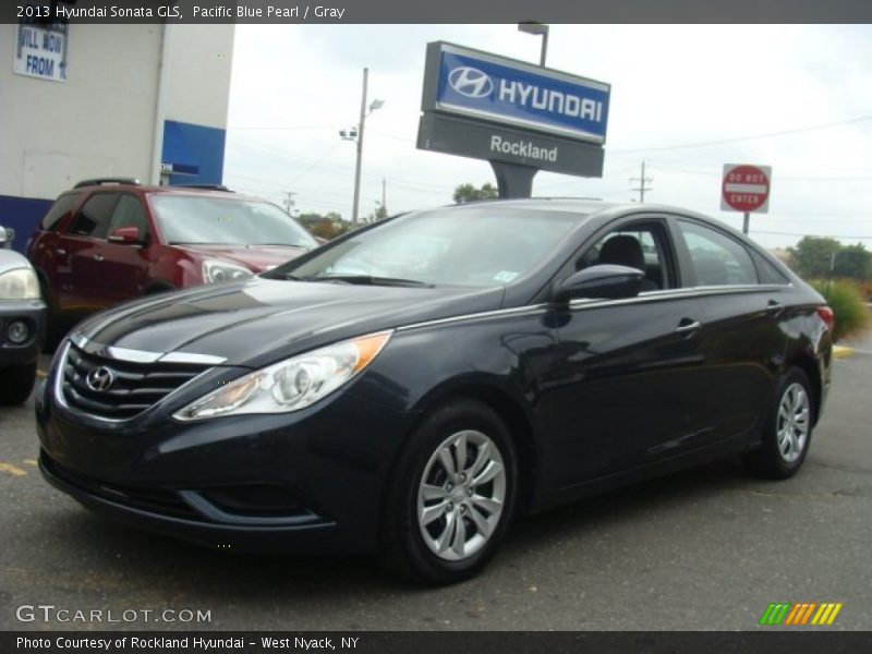 Pacific Blue Pearl / Gray 2013 Hyundai Sonata GLS
