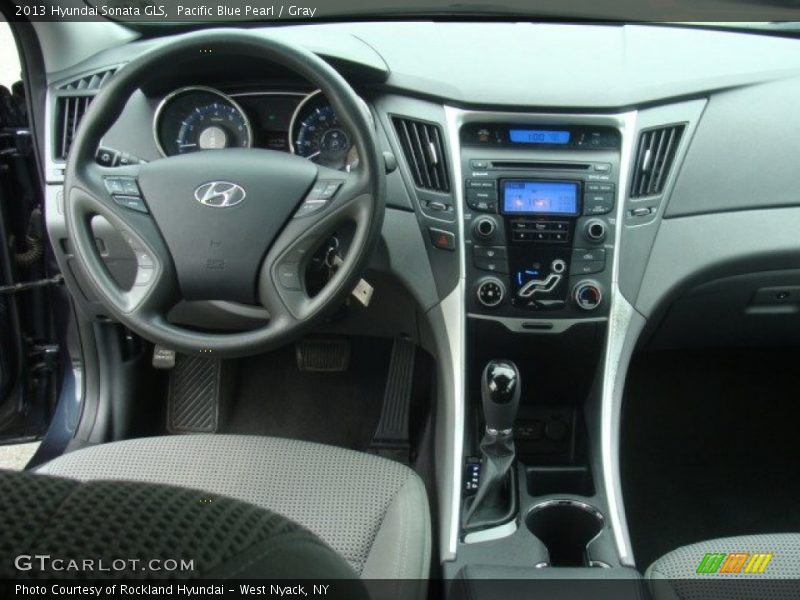 Pacific Blue Pearl / Gray 2013 Hyundai Sonata GLS