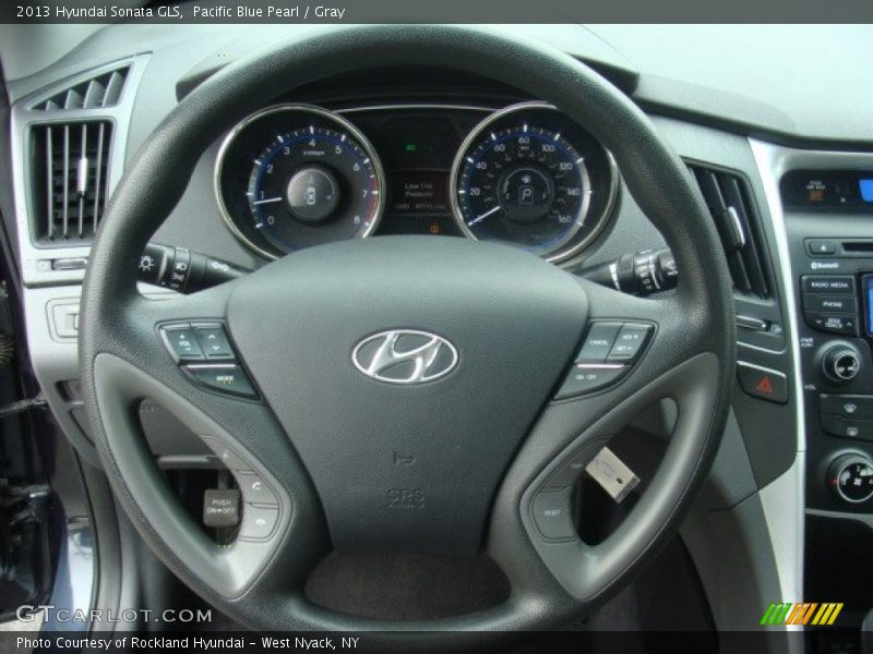 Pacific Blue Pearl / Gray 2013 Hyundai Sonata GLS