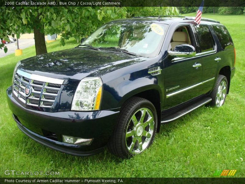 Blue Chip / Cocoa/Light Cashmere 2008 Cadillac Escalade AWD