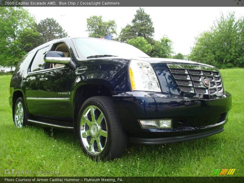 Blue Chip / Cocoa/Light Cashmere 2008 Cadillac Escalade AWD