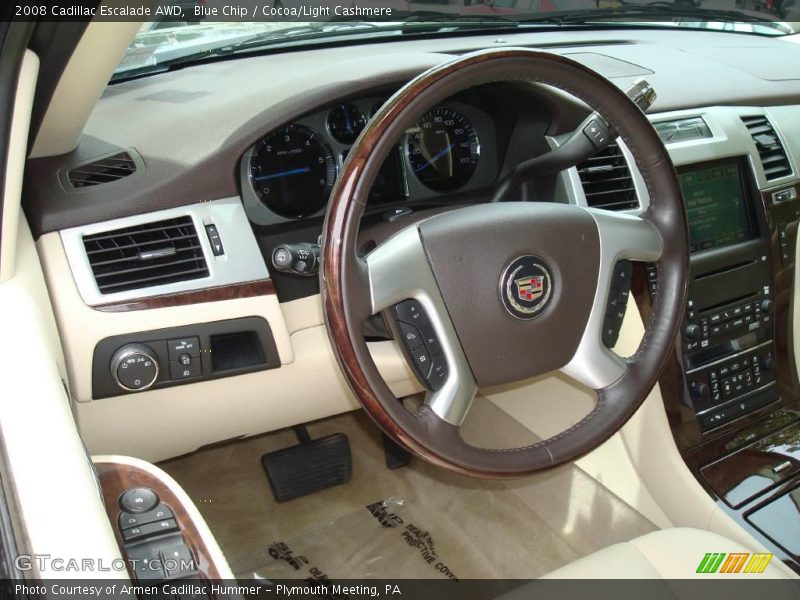 Blue Chip / Cocoa/Light Cashmere 2008 Cadillac Escalade AWD