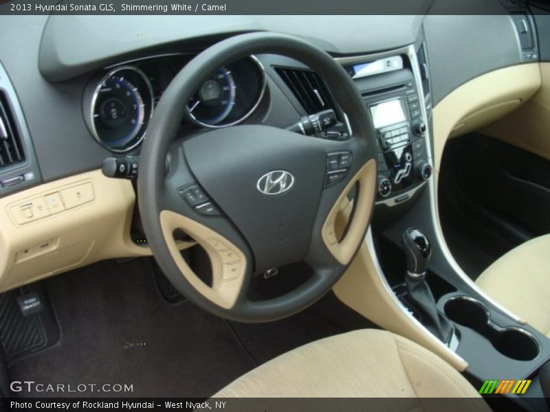 Shimmering White / Camel 2013 Hyundai Sonata GLS
