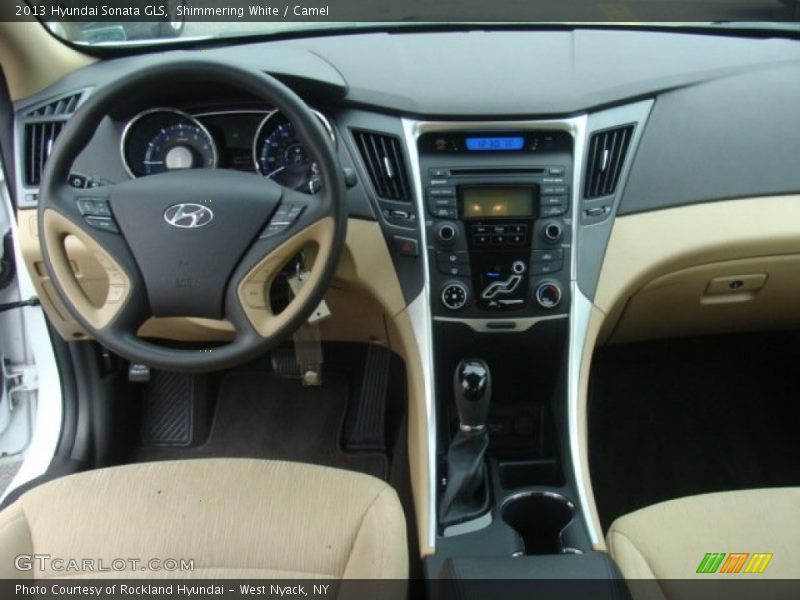 Shimmering White / Camel 2013 Hyundai Sonata GLS