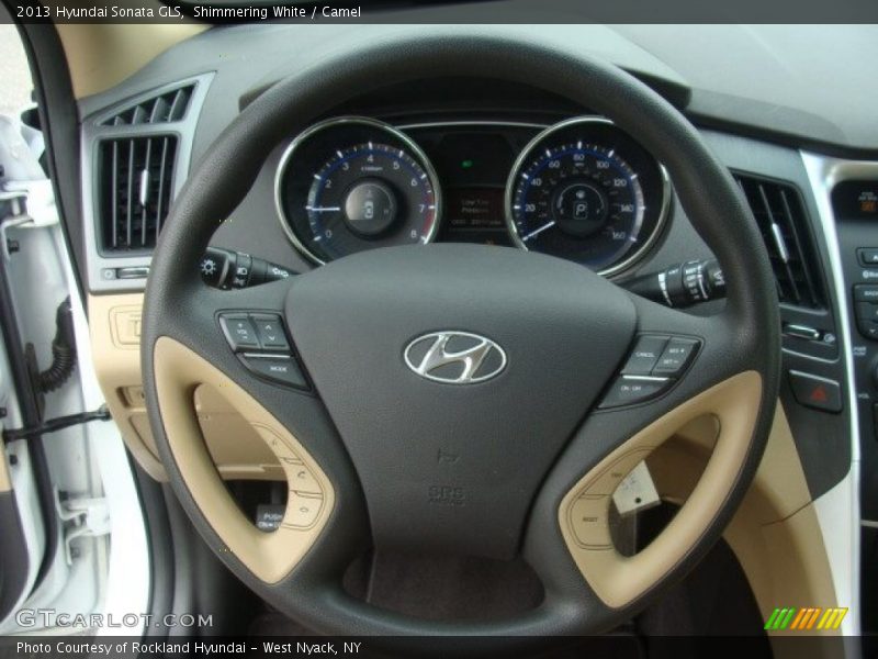 Shimmering White / Camel 2013 Hyundai Sonata GLS