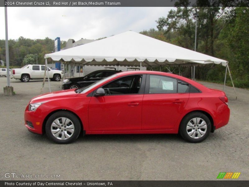 Red Hot / Jet Black/Medium Titanium 2014 Chevrolet Cruze LS