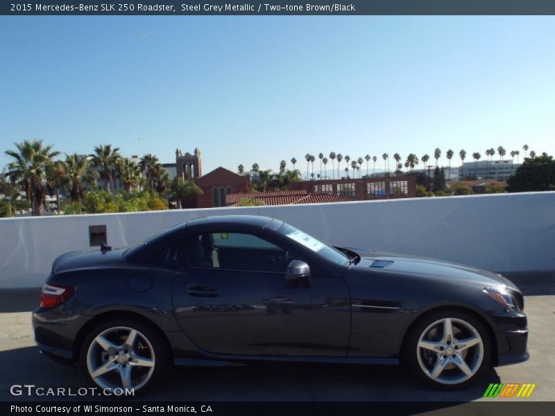 Steel Grey Metallic / Two-tone Brown/Black 2015 Mercedes-Benz SLK 250 Roadster