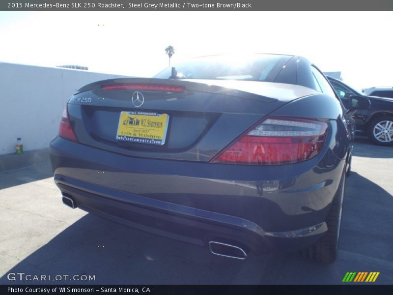 Steel Grey Metallic / Two-tone Brown/Black 2015 Mercedes-Benz SLK 250 Roadster