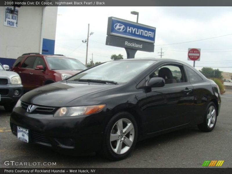 Nighthawk Black Pearl / Black 2008 Honda Civic EX Coupe