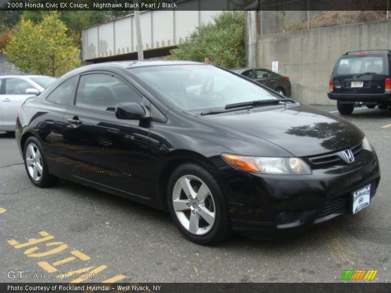 Nighthawk Black Pearl / Black 2008 Honda Civic EX Coupe