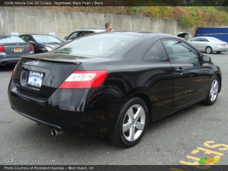 Nighthawk Black Pearl / Black 2008 Honda Civic EX Coupe