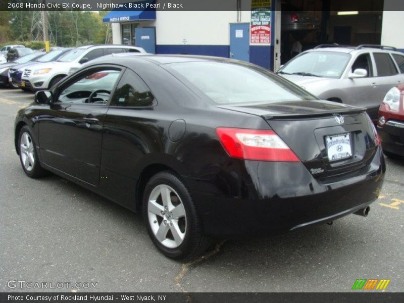 Nighthawk Black Pearl / Black 2008 Honda Civic EX Coupe