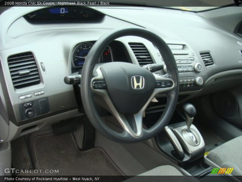 Nighthawk Black Pearl / Black 2008 Honda Civic EX Coupe