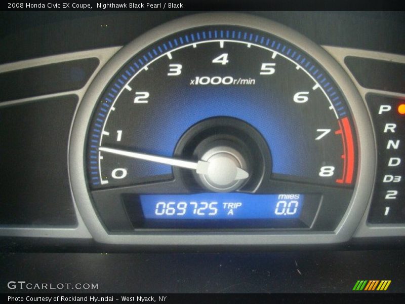 Nighthawk Black Pearl / Black 2008 Honda Civic EX Coupe