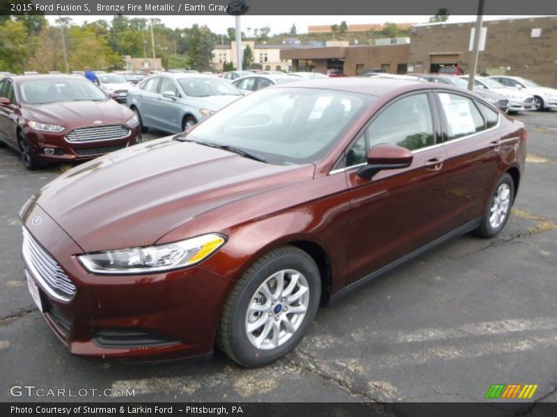 Bronze Fire Metallic / Earth Gray 2015 Ford Fusion S