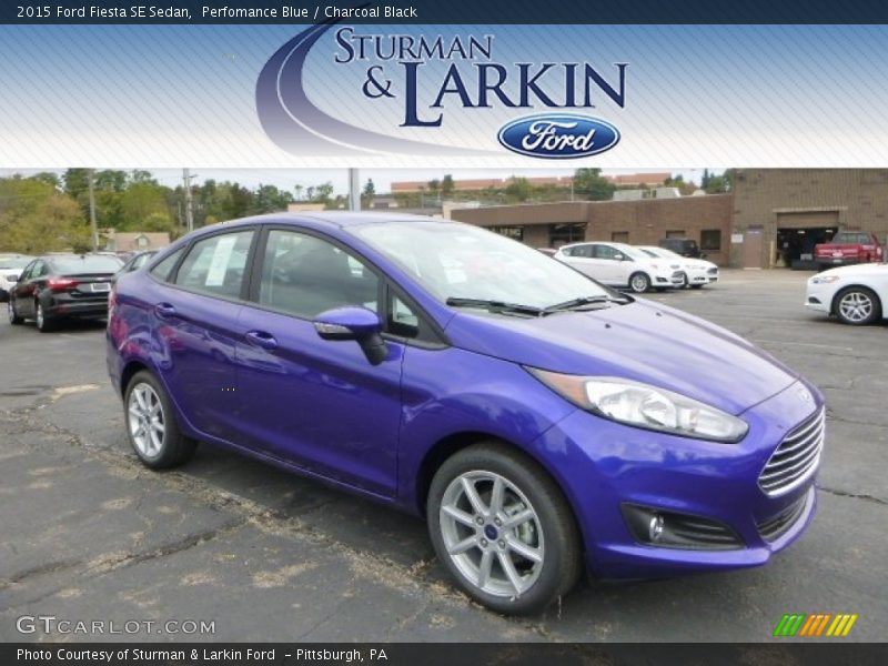 Perfomance Blue / Charcoal Black 2015 Ford Fiesta SE Sedan