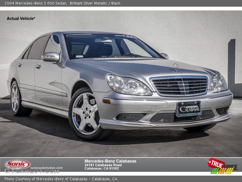 Brilliant Silver Metallic / Black 2004 Mercedes-Benz S 600 Sedan