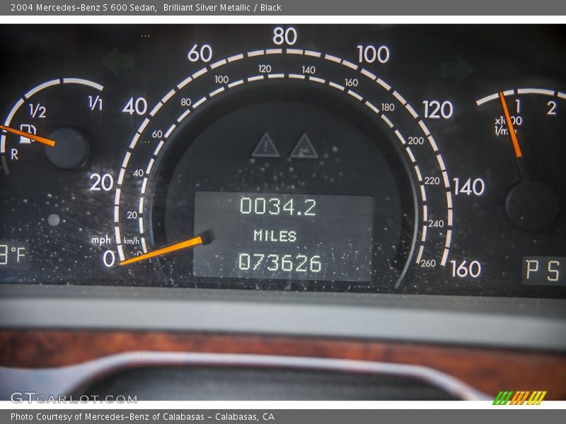 Brilliant Silver Metallic / Black 2004 Mercedes-Benz S 600 Sedan