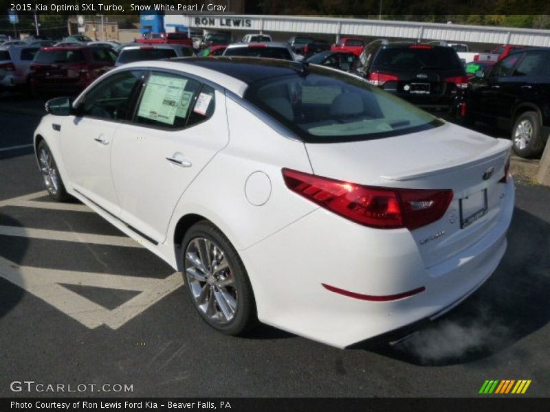 Snow White Pearl / Gray 2015 Kia Optima SXL Turbo
