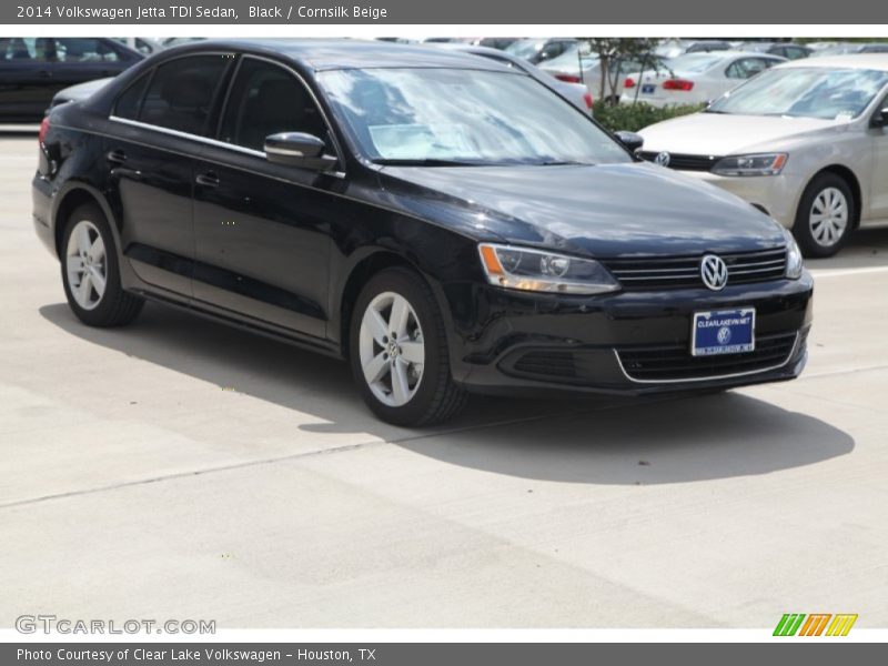 Black / Cornsilk Beige 2014 Volkswagen Jetta TDI Sedan