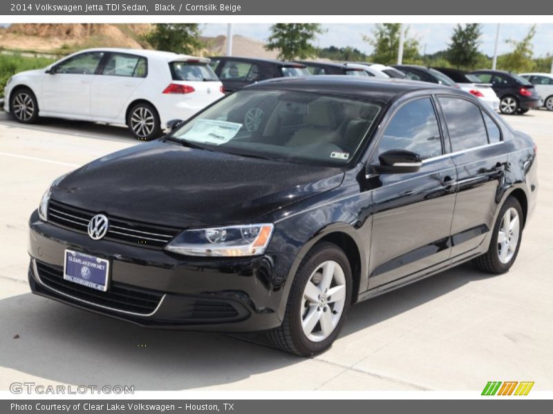 Black / Cornsilk Beige 2014 Volkswagen Jetta TDI Sedan