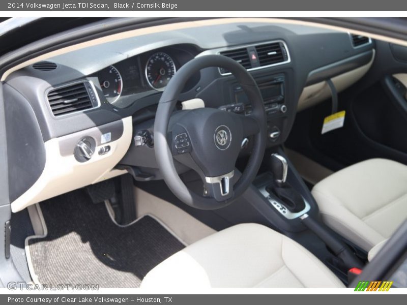 Black / Cornsilk Beige 2014 Volkswagen Jetta TDI Sedan