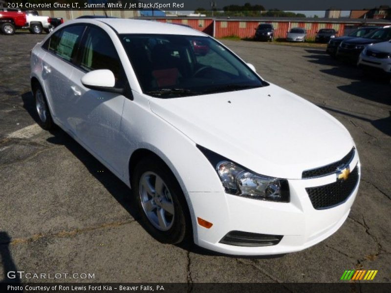 Summit White / Jet Black/Sport Red 2014 Chevrolet Cruze LT